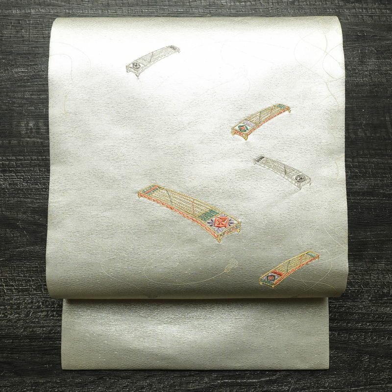 名古屋帯 全通柄 良品 正絹 無地 名古屋仕立て 帯 黄・黄土色 | 全通柄