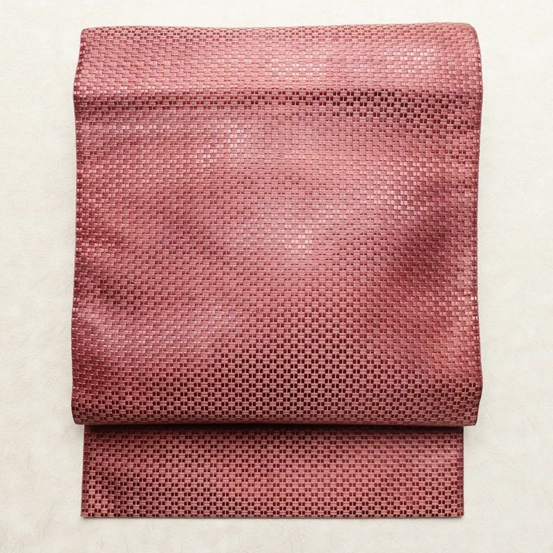 名古屋帯 六通柄 良品 正絹 その他の柄 名古屋仕立て なごや帯 リサイクル帯 帯 ピンク