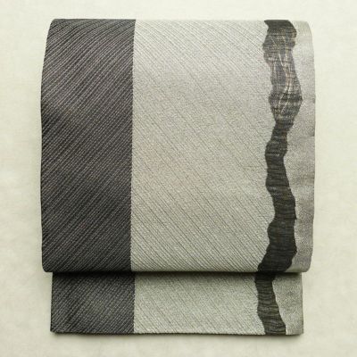 袋帯 六通柄 良品 フォーマル用 正絹 縞柄・線柄 リサイクル帯 帯 金糸 銀糸 金・銀