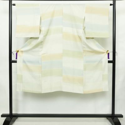 長襦袢 良品 正絹 縞柄・線柄 袖無双・胴抜き 身丈126.5cm 裄丈63cm リサイクル着物 着物 フォーマル シンプル 多色使い