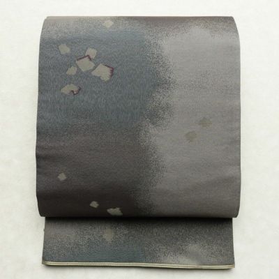 袋帯 六通柄 壇上 フォーマル用 正絹 幾何学柄・抽象柄 リサイクル帯 帯 入学式 卒業式 七五三 お宮参り フォーマル モダン グレー